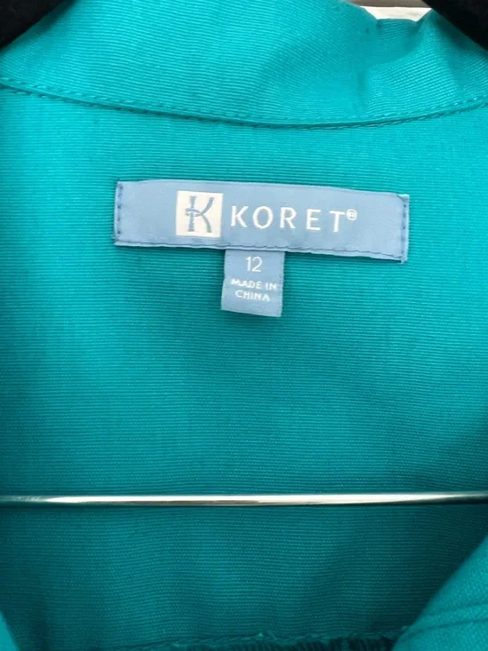 Koret Teal Utility Jacket with Button Front Size 12 - Picture 5 of 6